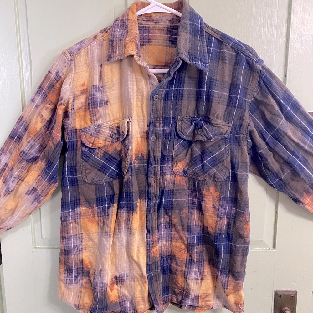 Vintage bleach washed flannel
